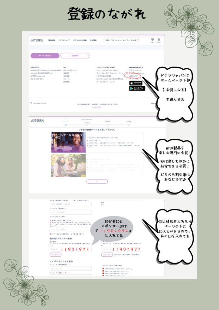 ドテラ会員登録方法